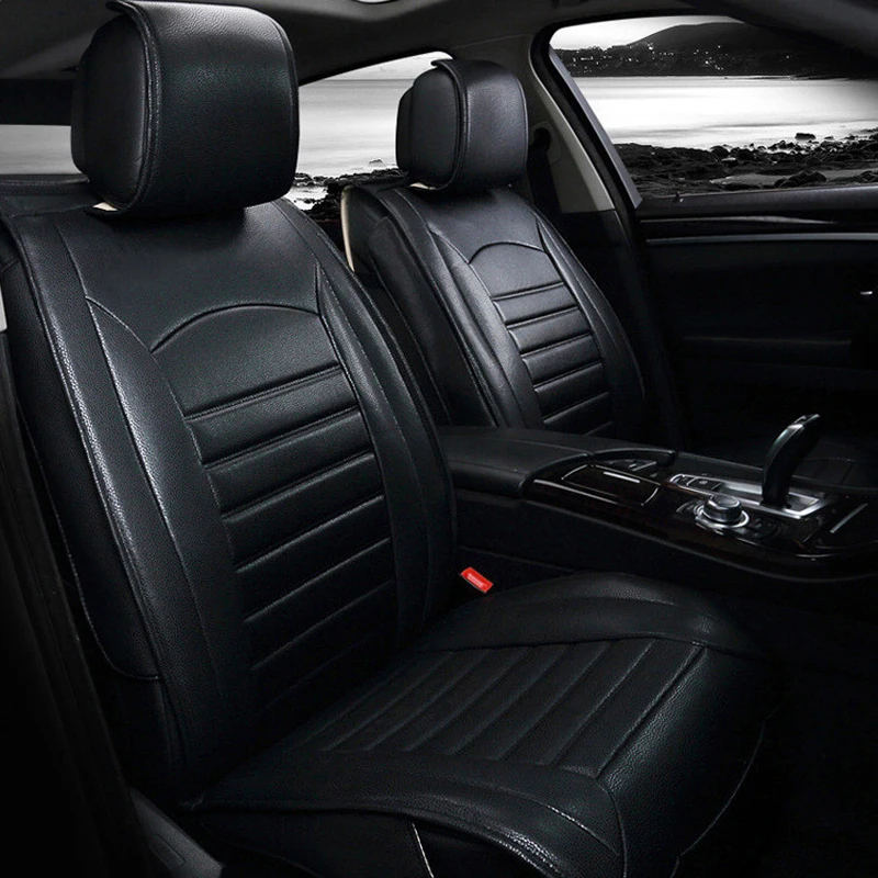 

QUEES General Solid color Leather Car Seat Covers Split Design fit Most 5 seats Cars SUV Truck for BMW Nissan Qashqai Mazda CX5