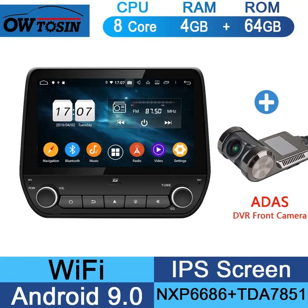 64G Adas Camera " ips Android 9,0 Восьмиядерный 4 Гб ОЗУ+ 64 Гб ПЗУ автомобильный dvd-плеер мультимедиа для Ford EcoSport Fiesta радио gps Parrot BT - Цвет: 64G Adas Camera