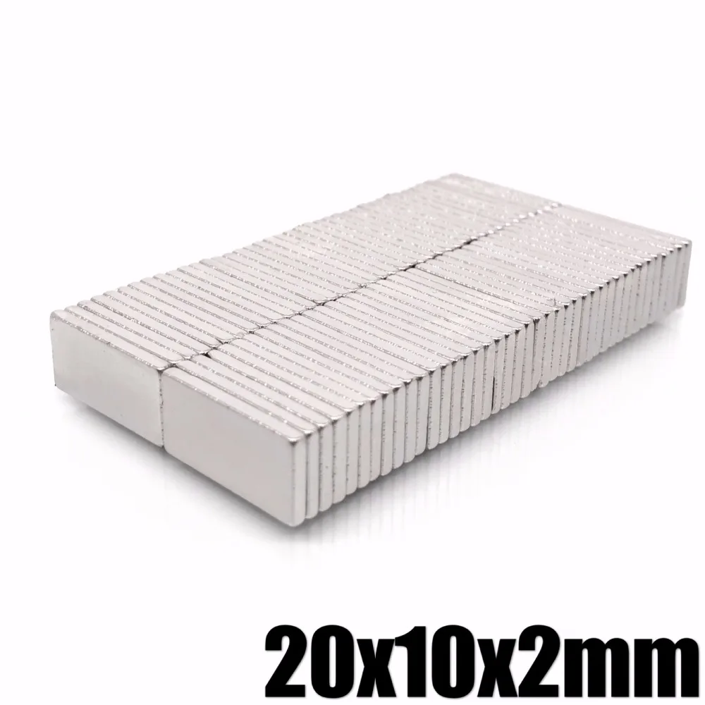 20 шт. неодимовый магнит 20x10x2 мм Постоянный NdFeB N35 Маленький супер мощный Магнитный Магнит для рукоделия 20*10*2