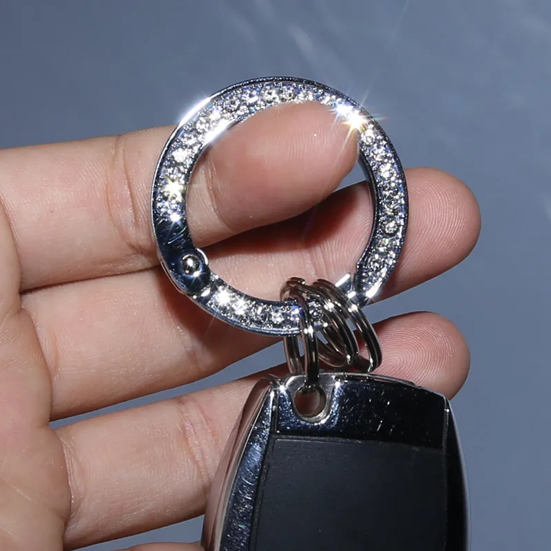 

Car Crystal Rhinestones Keyring Stainless Steel Keychain Key Holder Key Chain Purse Bag Buckle Key Holder Accessories Gift