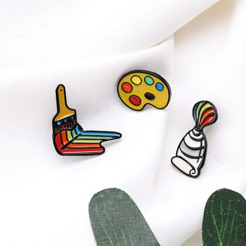 Инструменты для нанесения краски эмалированные булавки палитра кисть-трубка