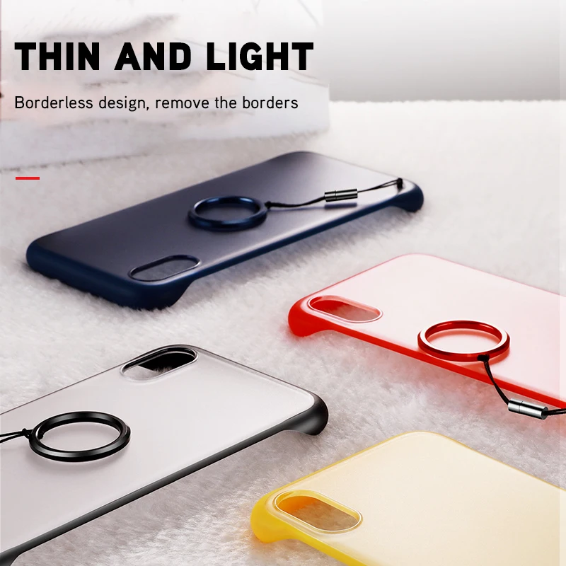 Fashion Frameless Silicone CPU Case For IPhone 7 Transparent Iphone 6S 8 Plus With Finger Ring IphoneX XS Mas XR |