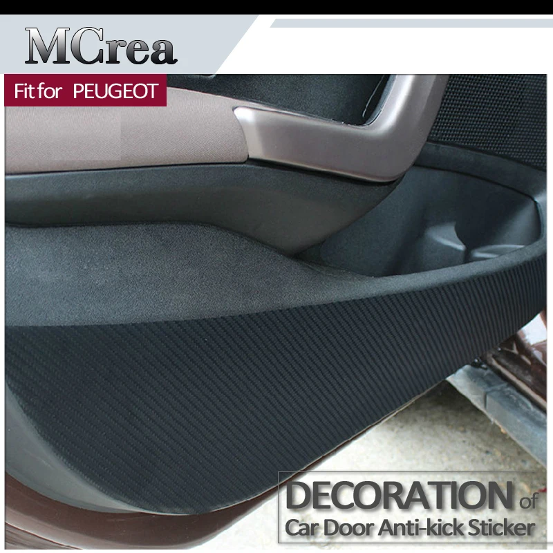 MCrea Авто двери автомобиля анти Kick Pad Коврик наклейки для Peugeot 301 308 408 2008 3008 4008