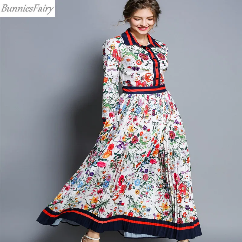 BunniesFairy осеннее женское шикарное элегантное подиумное винтажное Ретро цветочное