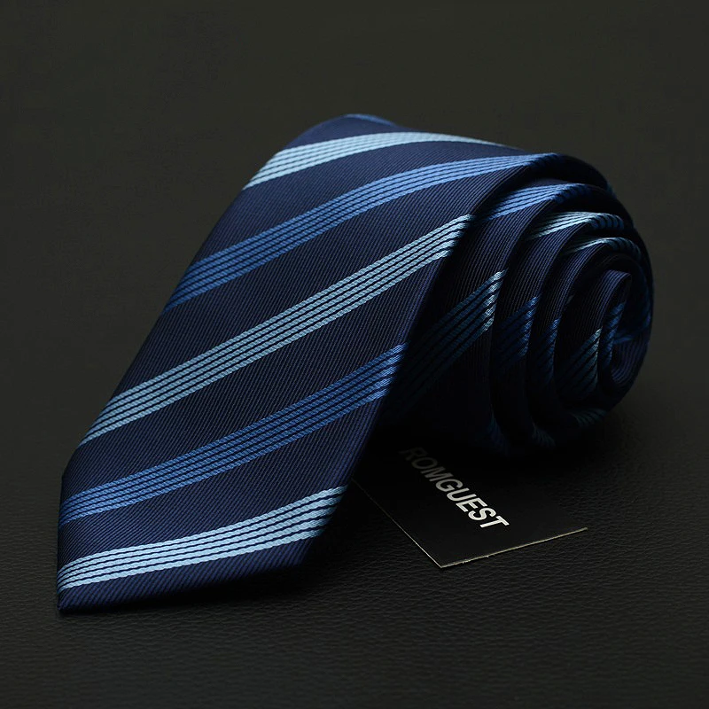 Мужской галстук в синюю полоску 7 см с подарочной коробкой|blue striped tie|striped tieties for men |