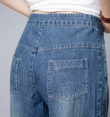 Брюки шаровары женские хлопковые с завышенной талией|high waist capris|high waistjeans pants for women