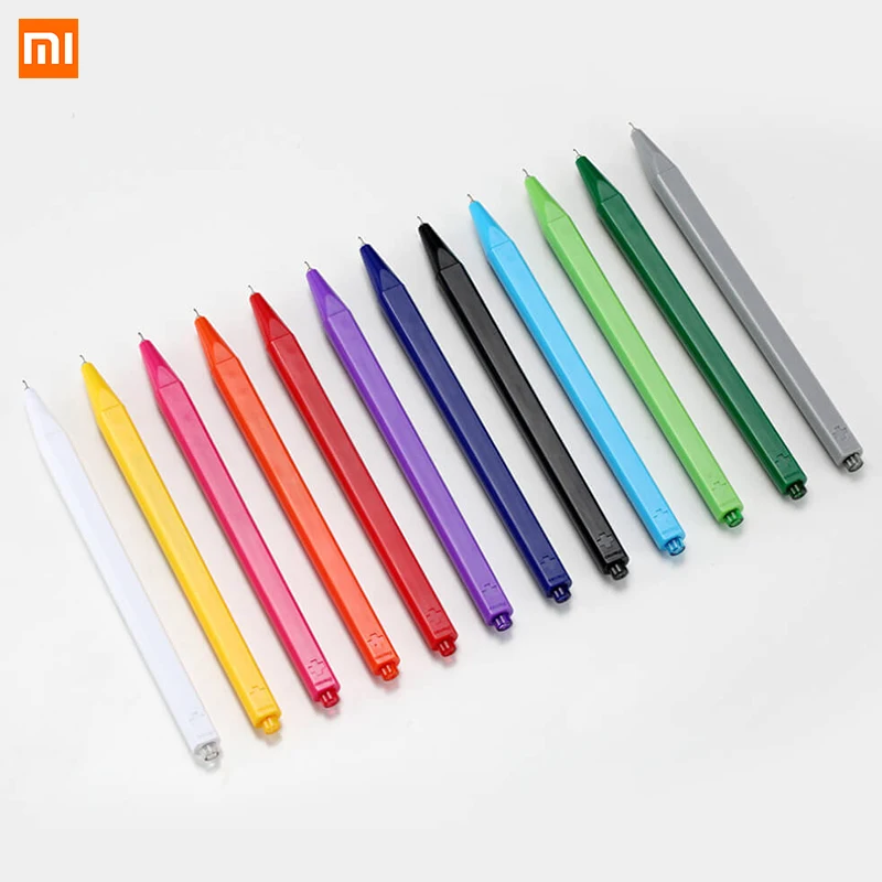 Xiaom 12 шт. Xiaomi радикальная гелевая Шариковая ручка Шариковая точка для школы Официальный знак подписка Прокат рулонов черные чернила для ручки
