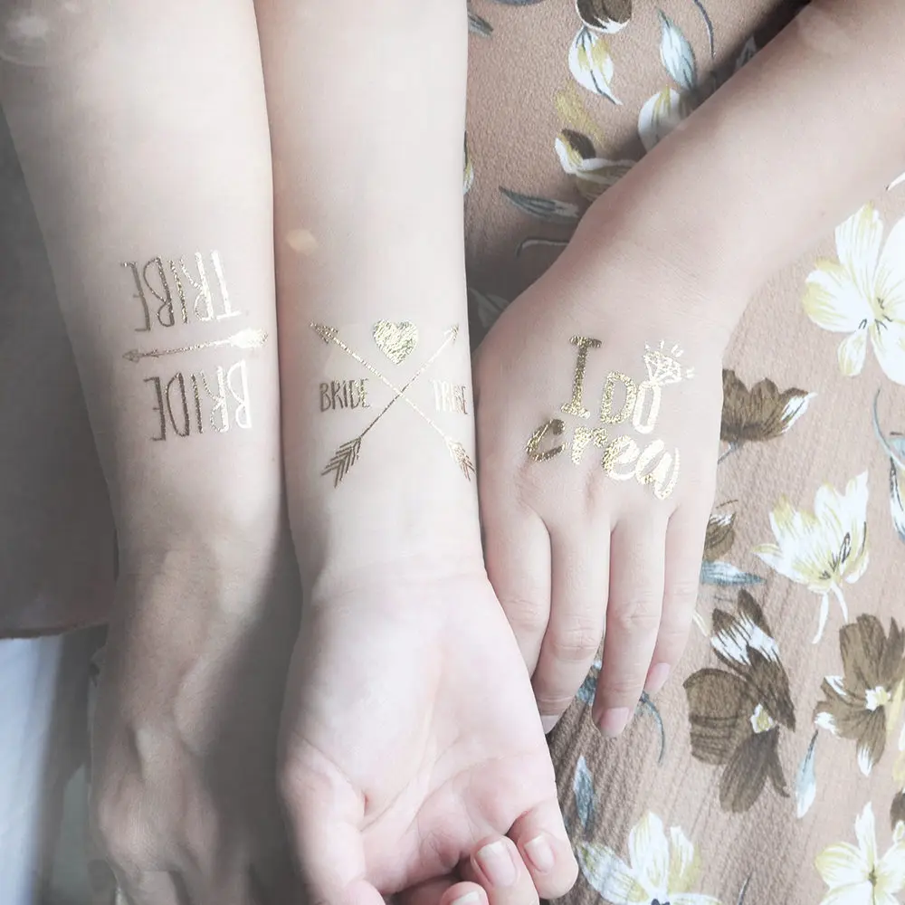 Временные тату наклейки glaryyears золотистого цвета 8 видов|body art|gold temporary tattootattoo sticker |