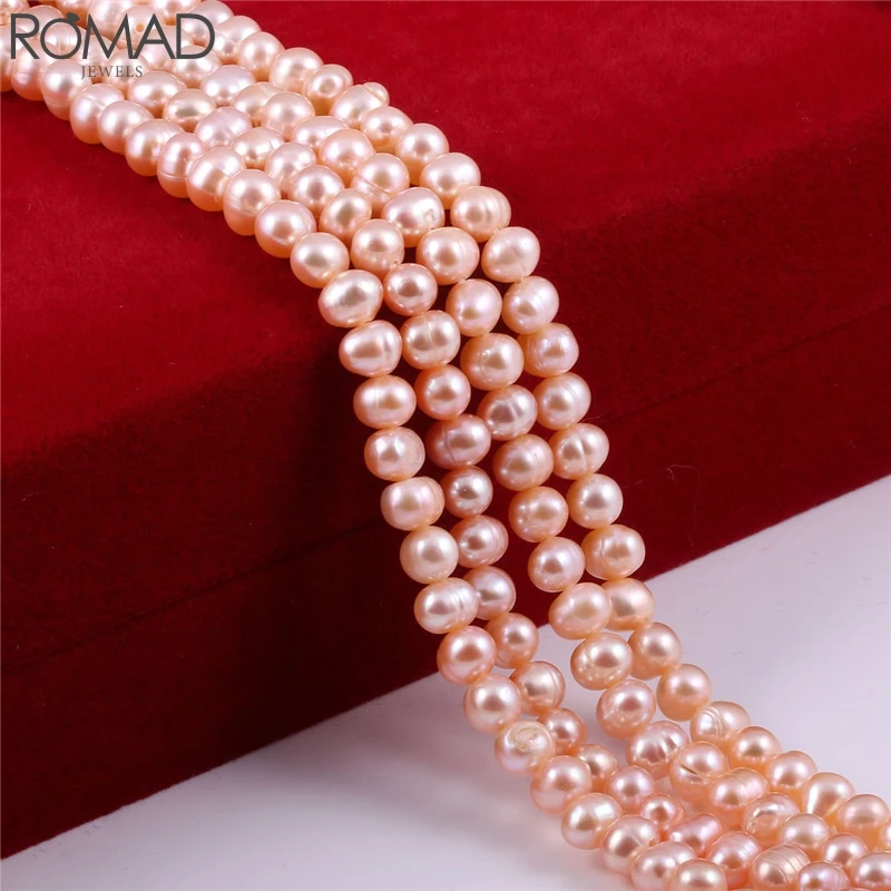 ROMAD бусины из натурального жемчуга для изготовления ювелирных украшений круглые
