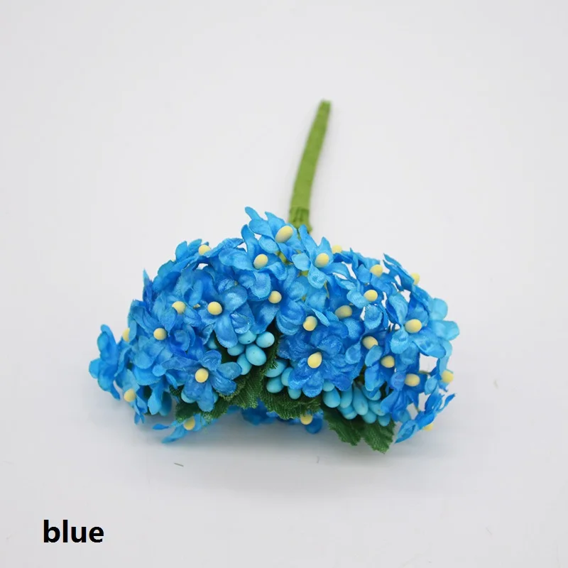 blue 12 шт./лот, искусственные сливы, ягода с тычинками, искусственные цветы для свадьбы, вечеринки, украшения дома, скрапбукинг, венок - Цвет: blue