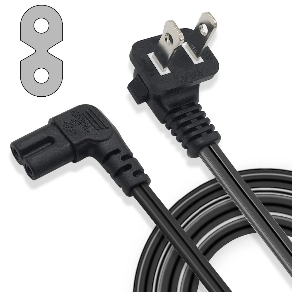 Универсальный 2 зубец угол шнур питания 6 футов NEMA 1-15P к IEC320 C7 Рисунок 8 Разъем AC ПИТАНИЕ кабель провода для Smart Monitor