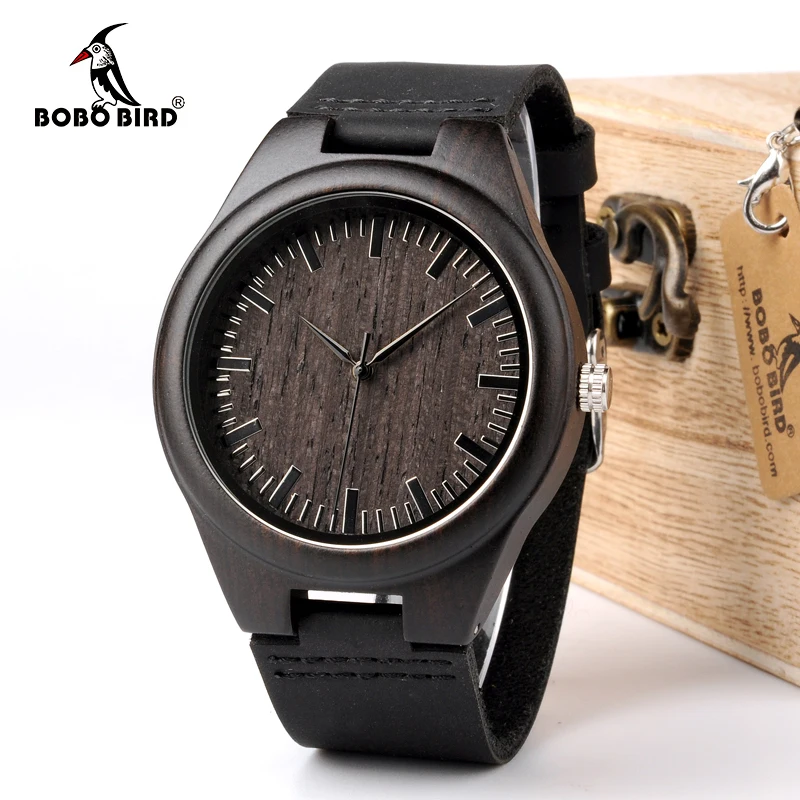 Мужские дизайнерские Брендовые Часы BOBO BIRD WD26 роскошный черный деревянный
