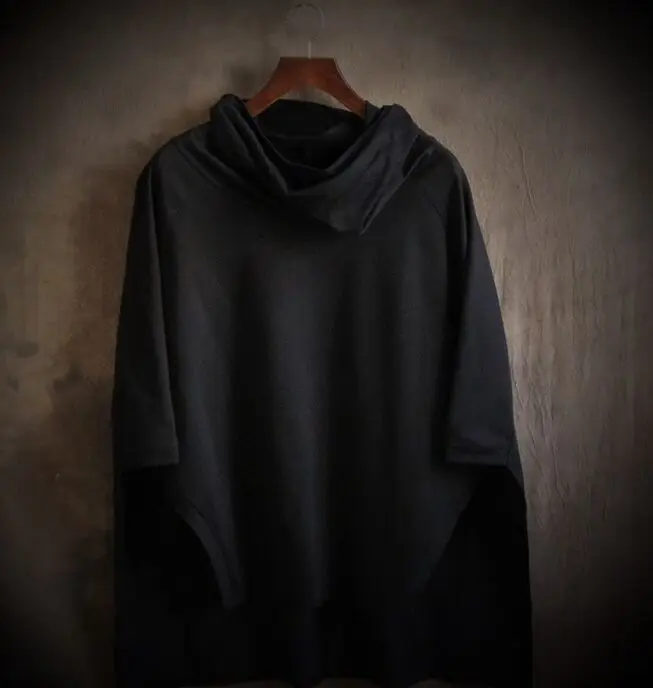 Новое поступление плюс размер Мужская мода Свободный стиль летучая мышь рубашка