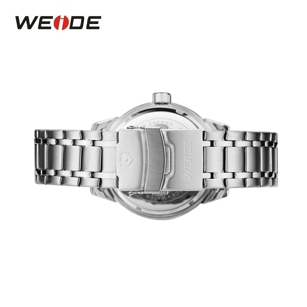 WEIDE кварцевые спортивные водонепроницаемые часы Мужские Аналоговые часы с черным циферблатом Автоматическая Дата водонепроницаемые часы из нержавеющей стали