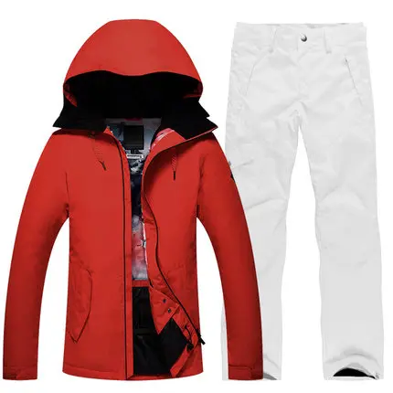 GSOU SNOW 2017 New Women Ski Suit Winter Long Pure Color Warm Windproof Waterproof Jacket+Ski Pants Size XS-L | Спорт и развлечения