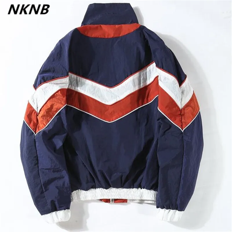 Винтаж Multi цвет блок лоскутное ветровка куртки осень 2018 г. хип хоп Уличная Zip Up