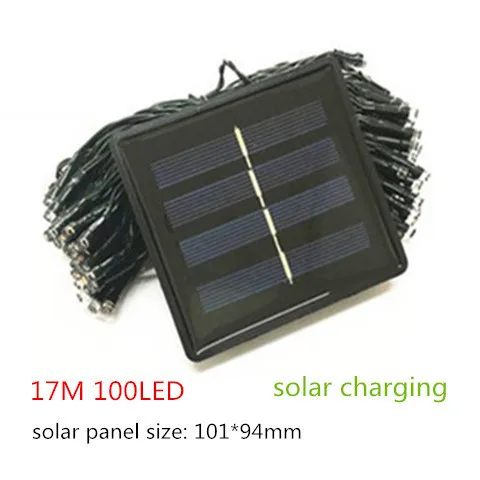 17M 100LED 100/200/220 светодиодный уличный светильник на солнечной энергии светодиодный гирлянды светодиодные огни Фея праздник для рождественской вечеринки гирлянды солнечные сад Водонепроницаемый огни - Испускаемый цвет: 17M 100LED
