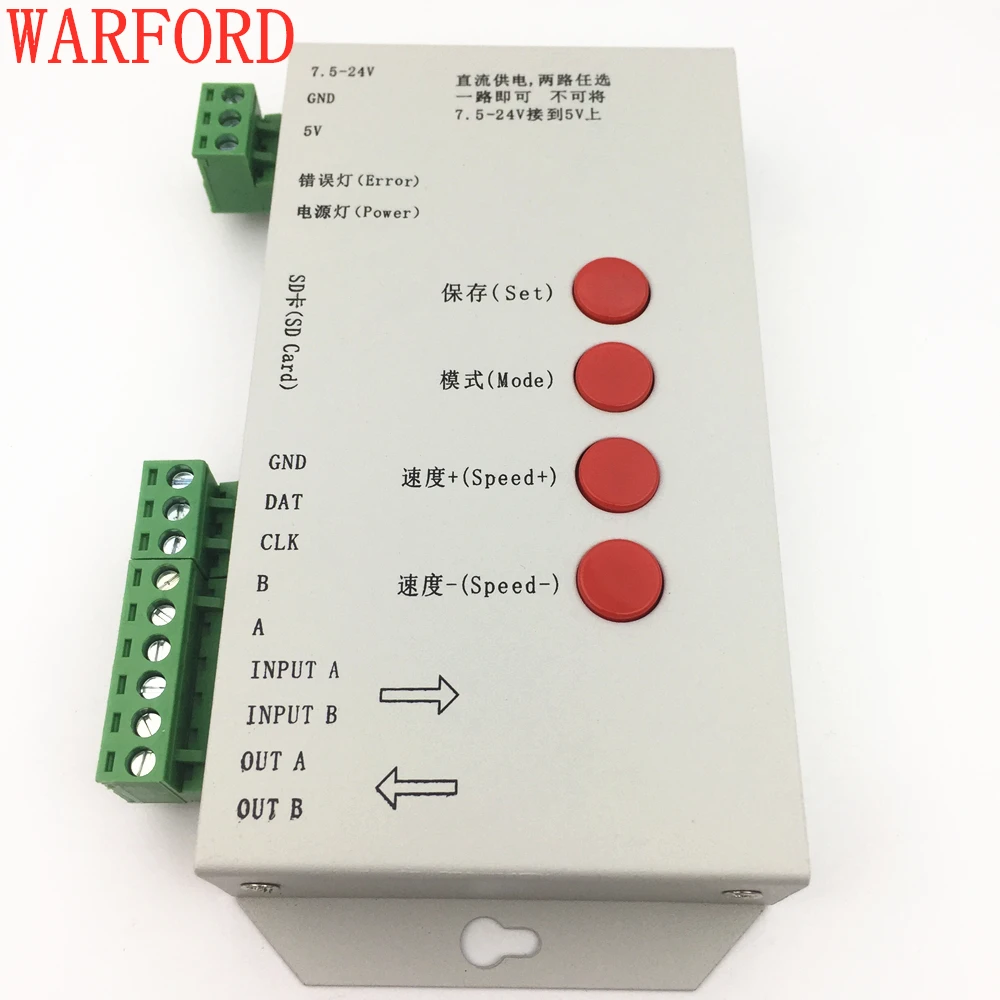 T1000S SD карты WS2801 WS2811 WS2812 WS1903 LPD6803 светодиодный 2048 контроллер пикселей DC5 ~ 24 V T 1000S DMX