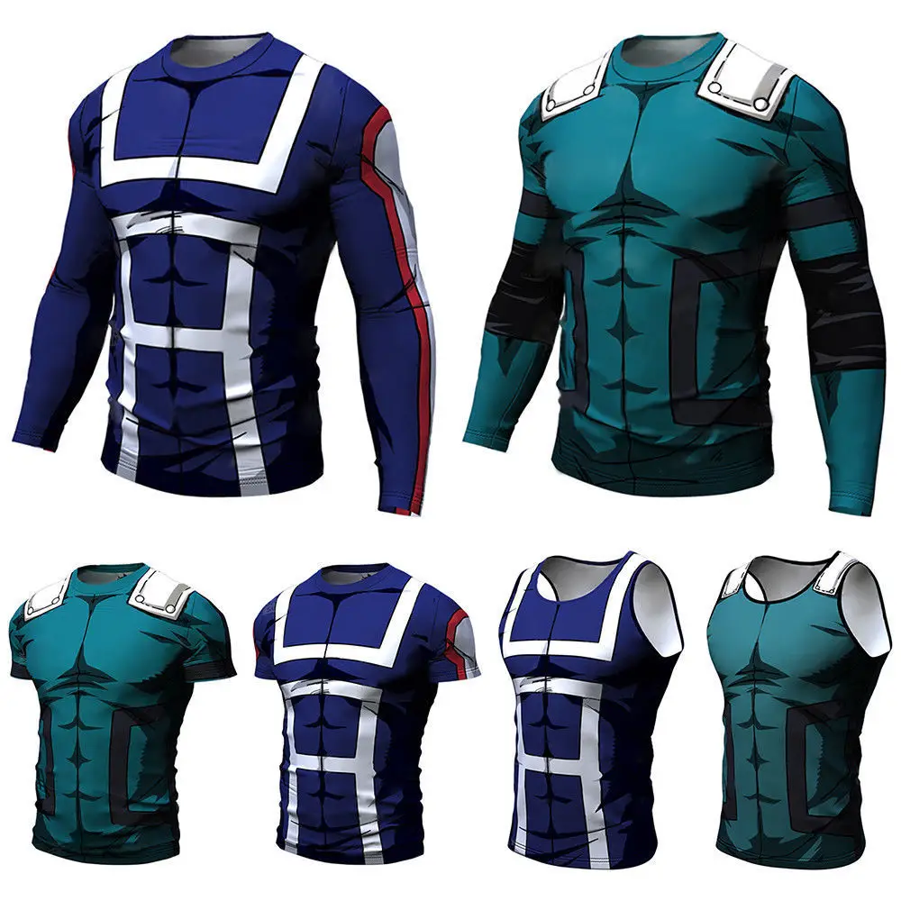 Новинка мужские летние футболки My Hero Академия Midoriya Izuku 3D Печать школьный колледж