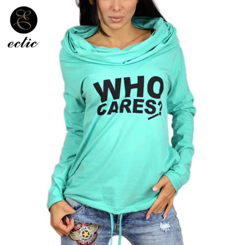 Poleron Mujer 2019 Hipster Sweatshirt Ulzzangs Turtleneck Harajuku Streetwear Women Hoodies Kangaroo Pocket Hoodie Who Cares | Женская