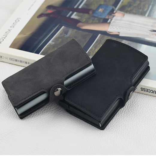 Casekey RFID-защищенный кожаный Алюминиевый бумажник держатель для ID-карт