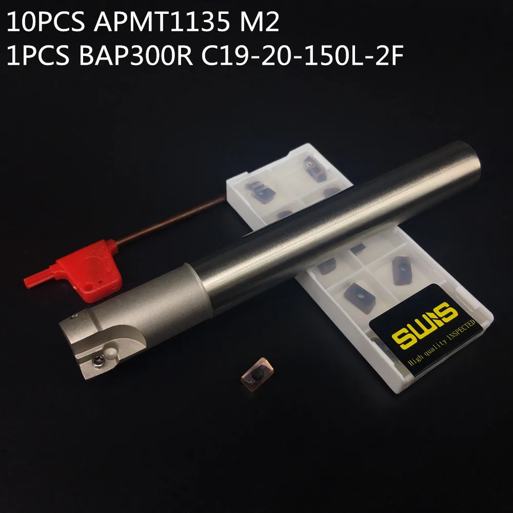 10 шт. APMT1135 M2 + 1 20 мм фреза держатель BAP300R C19 150L 2F фрезы для обработки лица|cutter