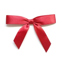 Free Shipping 600pcs/lot Red Gift Packaging Bow Gift Wrap Ribbon Bow with Gold Twist Tie