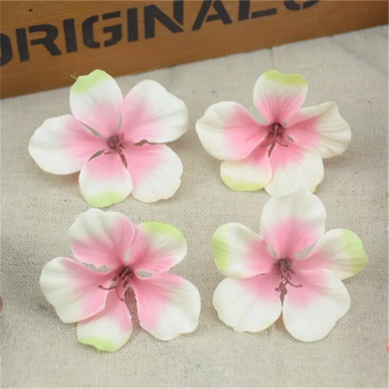 Light pink 60 шт. шелковые бабочки орхидеи искусственные цветы на голову для свадьбы автомобиля украшение дома Флорес Cymbidium Скрапбукинг цветы растения - Цвет: Light pink