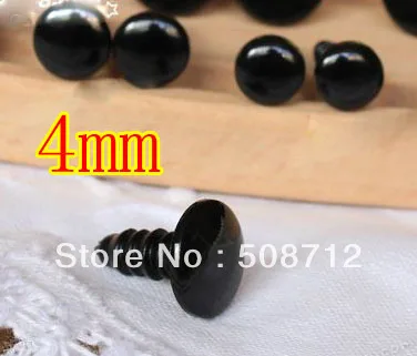 Free shipping!!!!200pairs black color Plastic Safety EYES 4mm Teddies Dolls Sewing &amp Crochet | Украшения и аксессуары