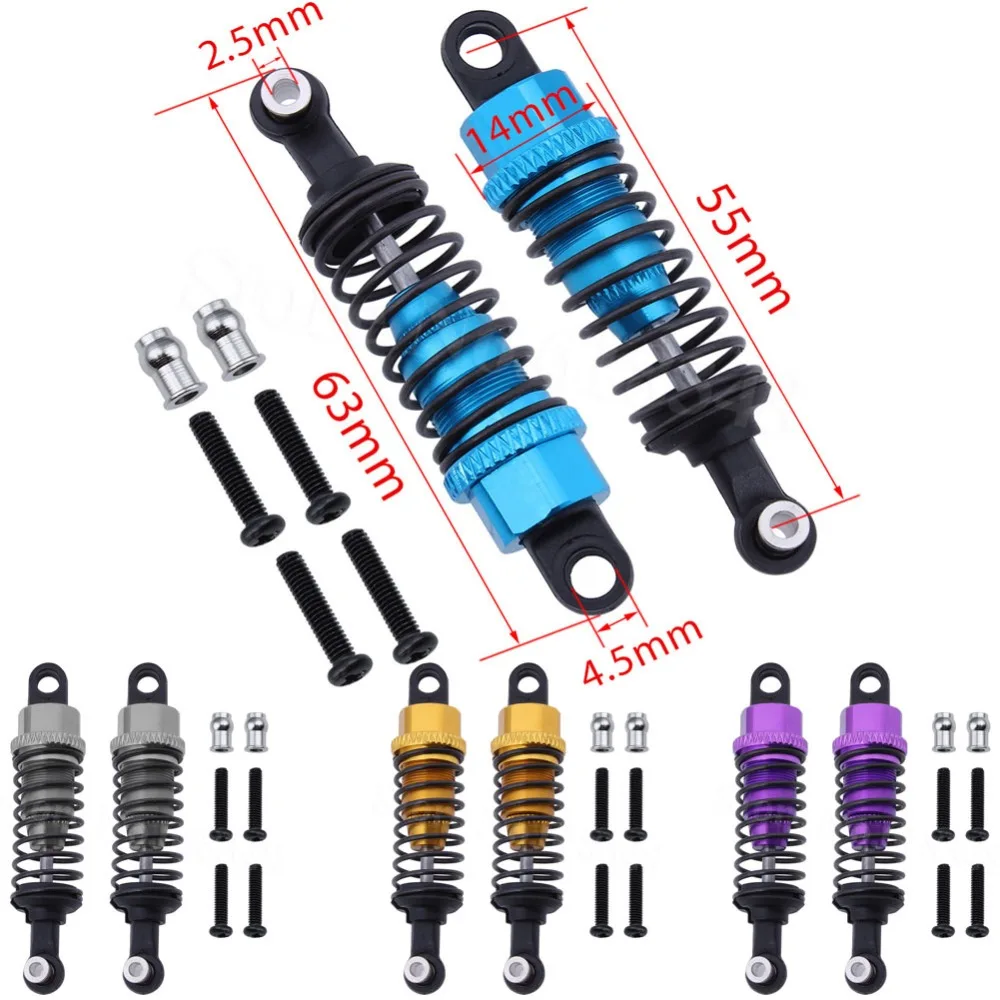 4 шт. алюминиевый RC амортизатор A949 55 для WLtoys A969 1:18 весы 2 4G RTR 4WD короткий курьер|rc shock