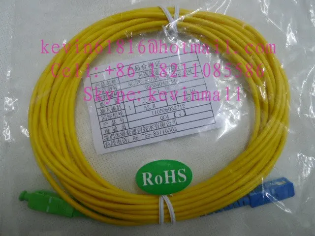 5 метров в длину оптический волоконный джемпер SC/APC SC/ПК разъем одном режиме.