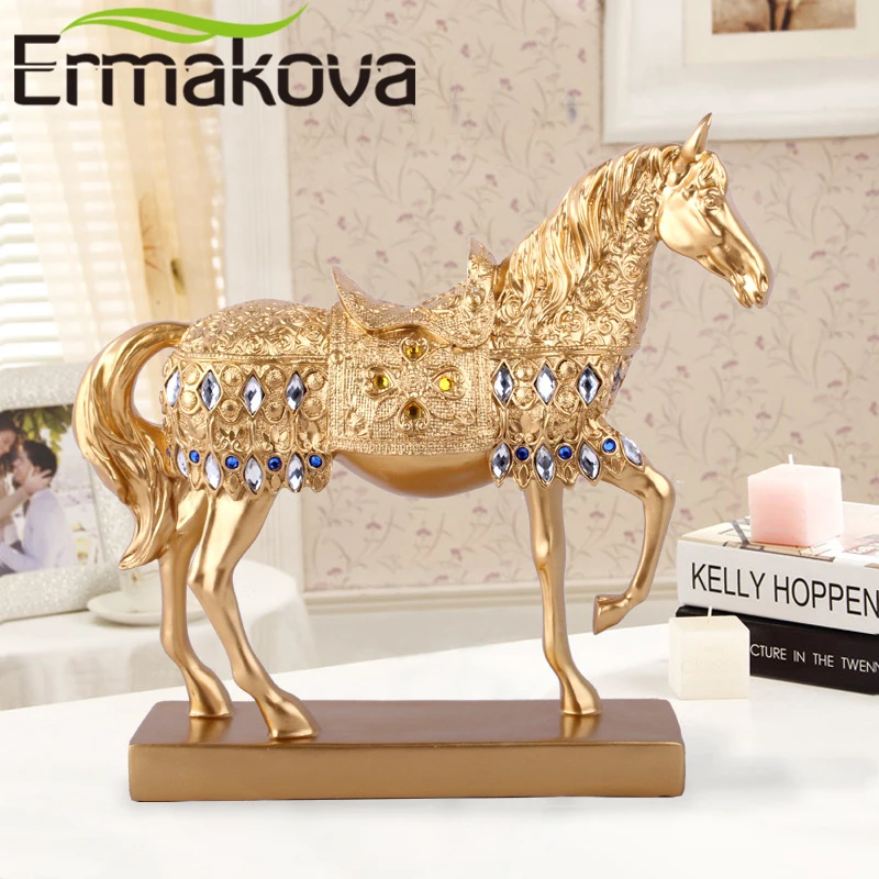 Полимерная Статуэтка ERMAKOVA с золотистыми стопами статуэтка животными лошади