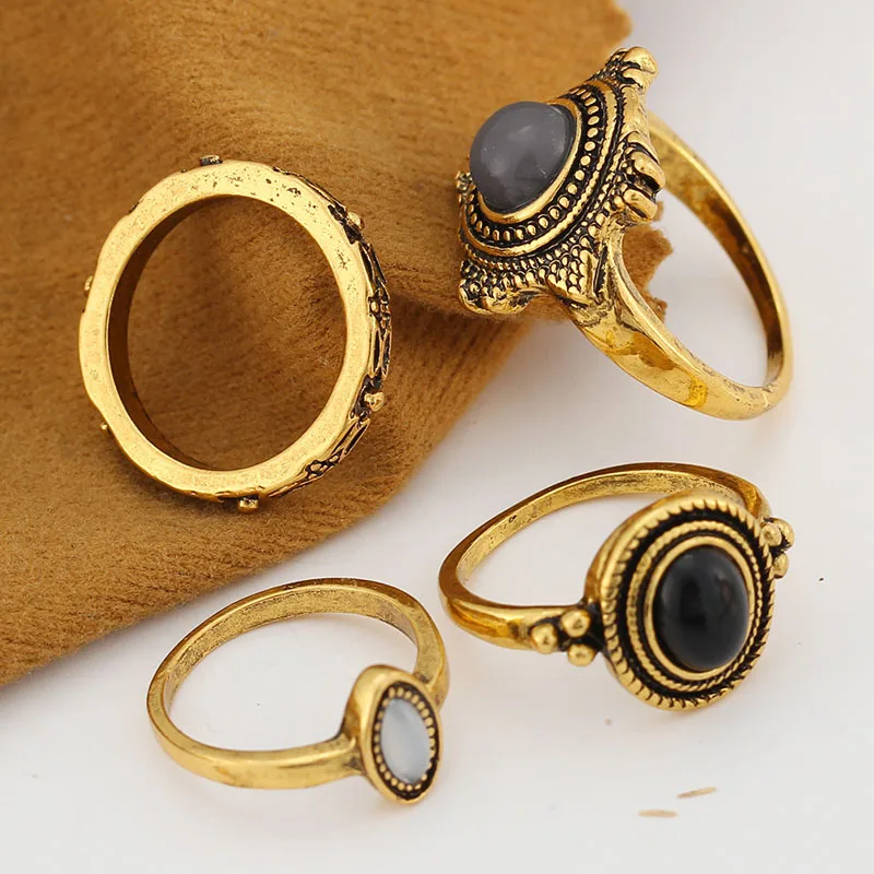 4 шт. женские кольца в стиле ретро | Украшения и аксессуары