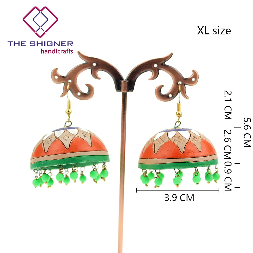 THESHIGNER в этническом стиле терракотовые индийские серьги Jhumka ювелирные изделия