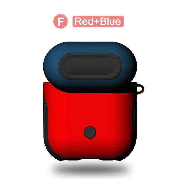Red and Blue Защитный чехол для Airpods, силиконовый чехол для Airpods, зарядная коробка, полная защита, противоударный чехол для Air Pods - Цвет: Red and Blue