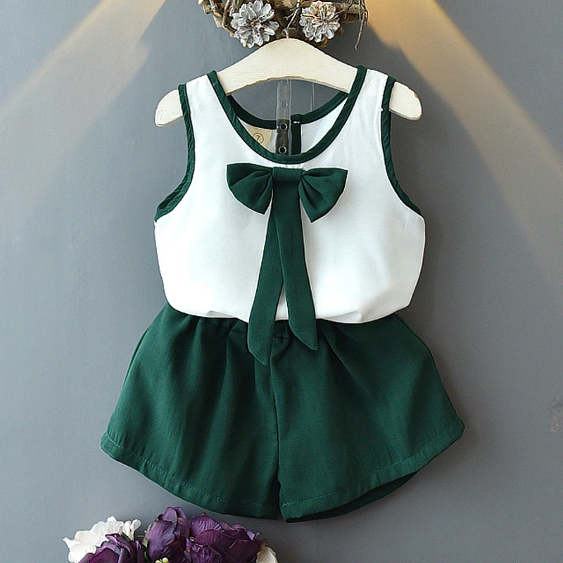Комплекты для девочек Новая летняя детская одежда 2020 простой удобный топ с