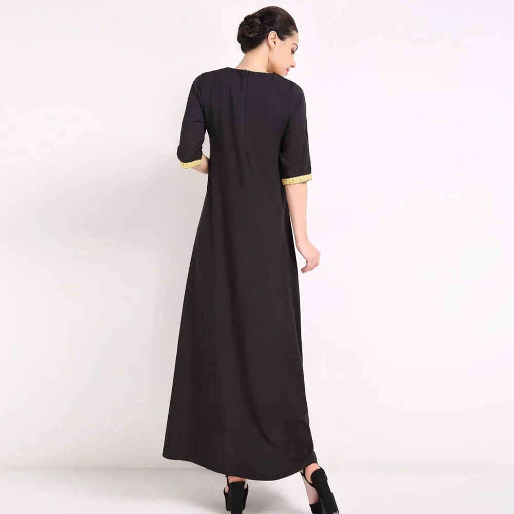 Omen Arab Ladies Caftan Kaftan Malaysia Abayas Дубай Платье с вышивкой для женская мусульманская
