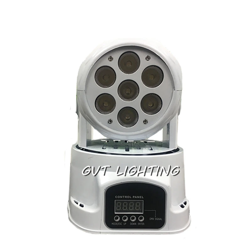 2 шт. Белый Мини 7X12W RGBW 4в1 светодиодный моющийся движущийся головной свет DMX 9/14