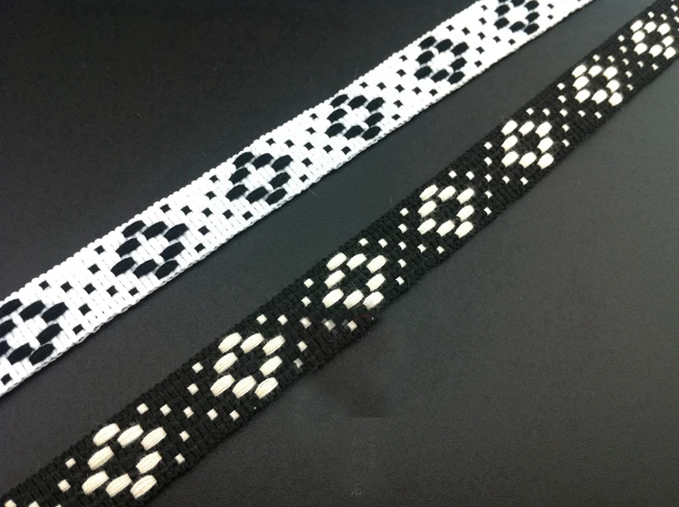 

10 yard 1.3cm 0.51" wide black/white tapes lace trim ribbon ML34P680