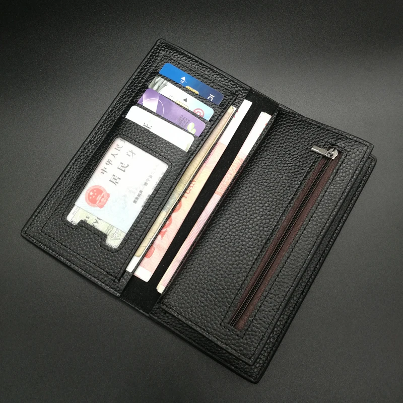 XINGMING модные кожаные мужские длинные кошельки Кошелек для монет мужчин Tri fold