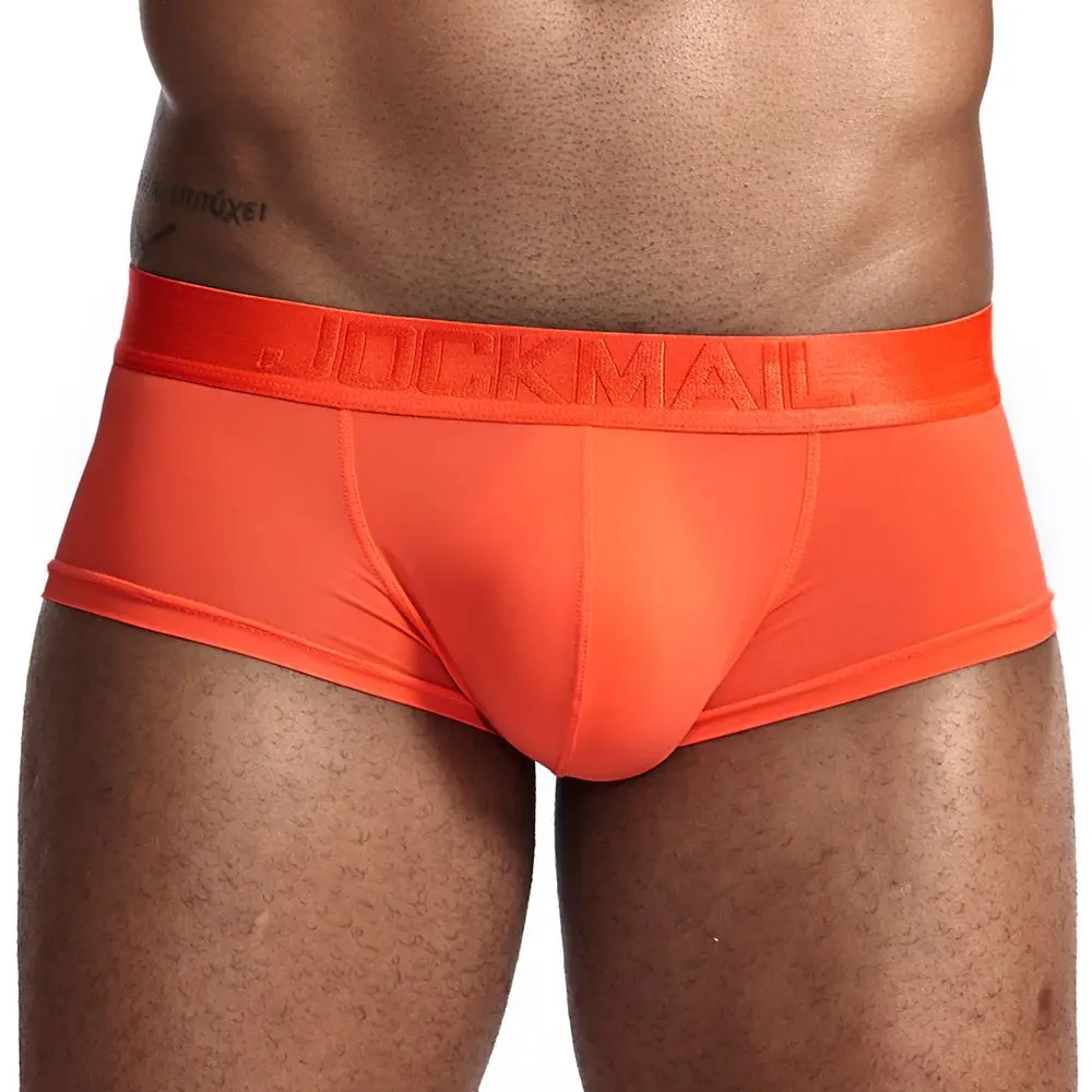 Rose red JOCKMAIL, ультра-тонкое сексуальное нижнее белье, мужские боксеры, одноцветные, выпуклые, мужские трусы, Короткие трусы, Слип, Homme Cueca, Гей Нижнее белье - Цвет: Rose red