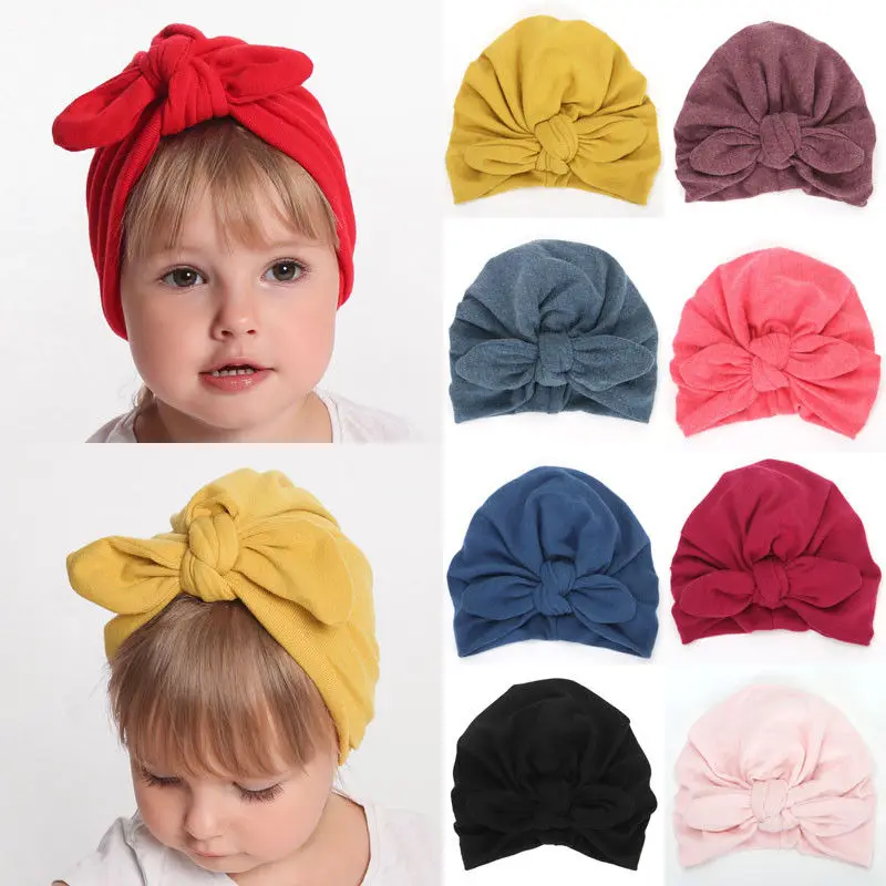 Cute Newborn Toddler Kids Baby Boy Girl Soft Turban Cotton Beanie Hat Cap |