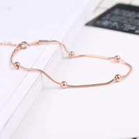 yunruo 2020 fashion brand rose gold silver color bracelet snake chain for woman charm 316l stainless steel jewelry prevent fade