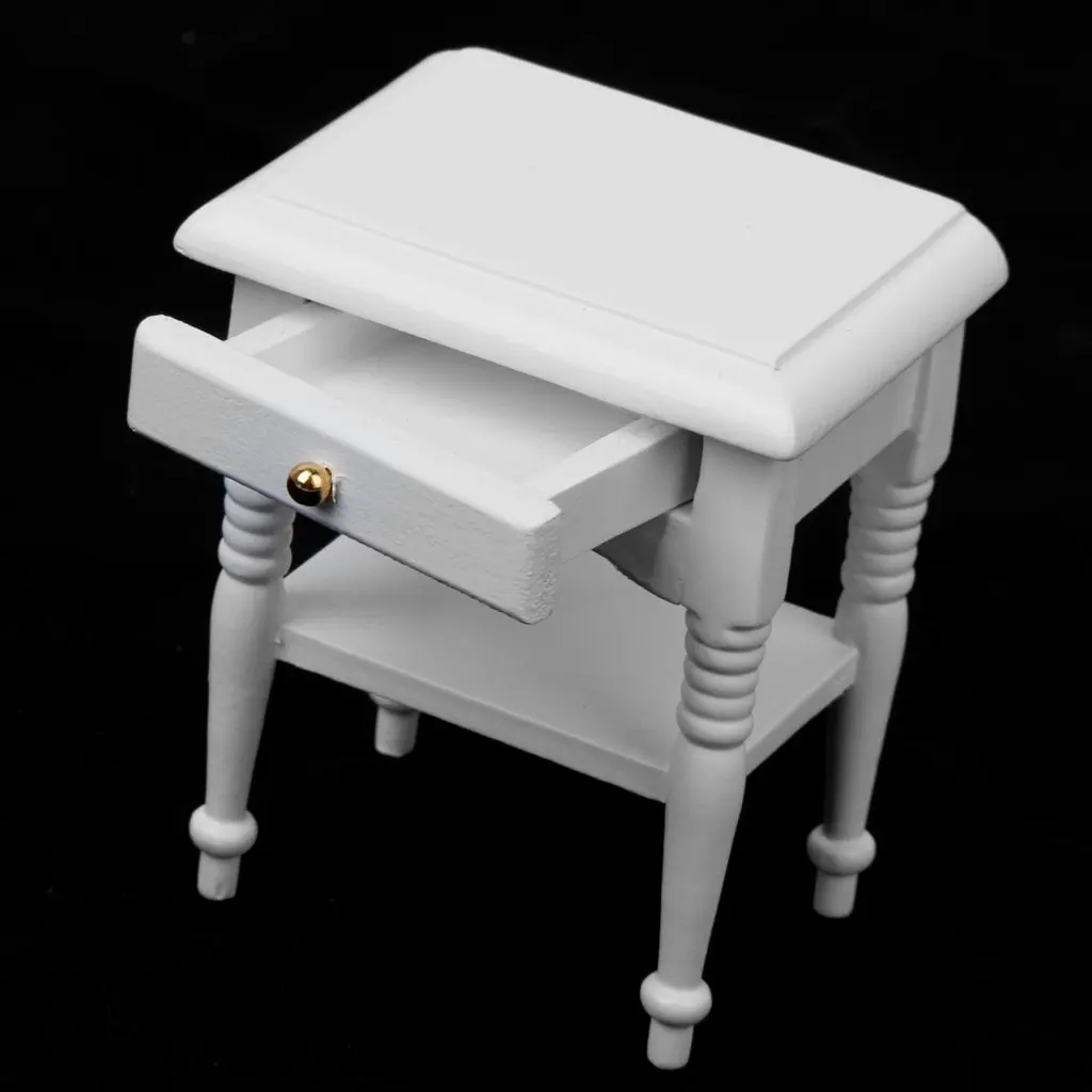 

ABWE Best Sale 1/12 2x doll bed cabinet miniature models furniture home decoration white wood