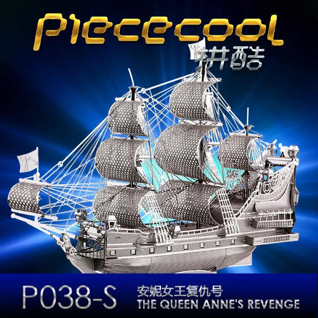 Piececool 3D металлическая головоломка Королева Анна мести пиратский корабль