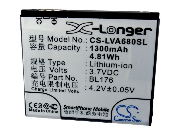 Cameron Sino 1300 мАч аккумулятор BL176 для Lenovo A68e H11216 Haier E899 HE E899|cameron sino|1300mah batterybattery for lenovo |