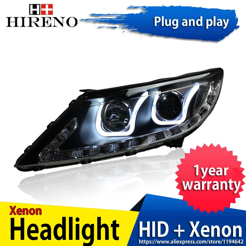 2 шт. фары Hireno для KIA Sorento 2010 12|led drl|hid xenondrl led |