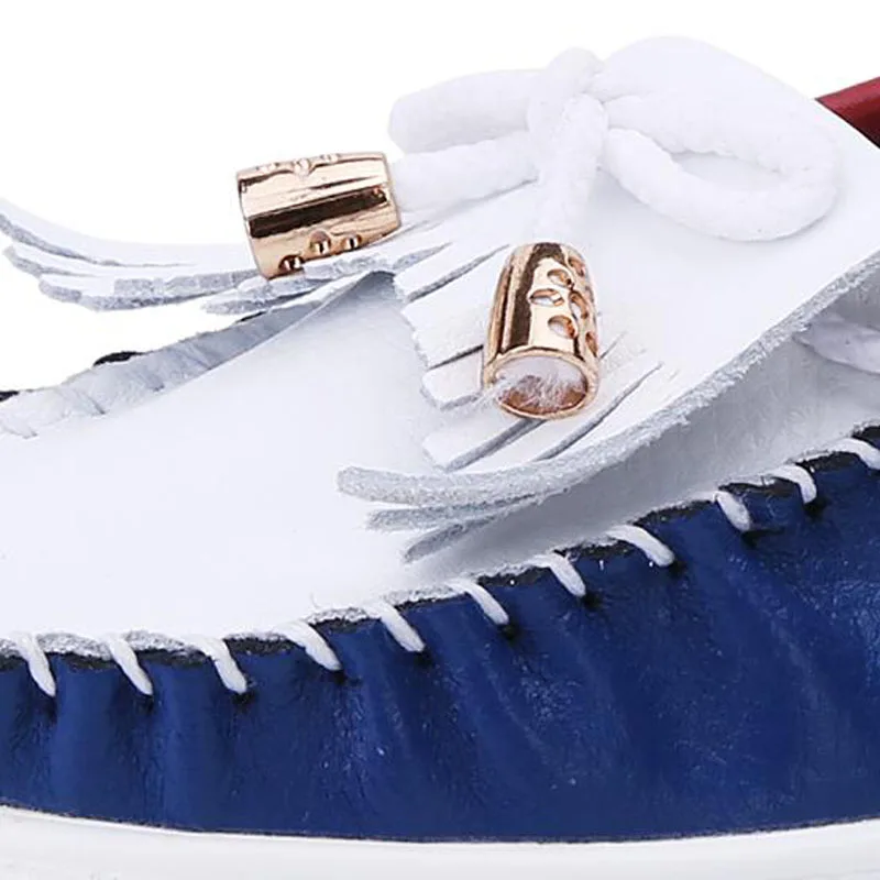 31~43 Big Size 2019 Spring/Autumn white and blue Pumps High Heels wedges shoes for women genuine leather ladies Ta-7701 | Обувь
