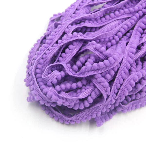 Purple Новинка, 5 ярдов/партия,, 5 мм, помпоны, отделка, шаровая лента с бахромой, сделай сам, Швейные аксессуары, кружево, 12 цветов, для украшения дома, вечерние - Цвет: Purple