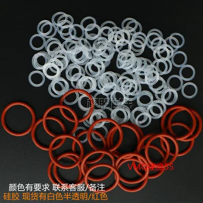 

100PCS Silicone type Oring high temperature non-toxic sealing ring wire diameter 2MM outer diameter 6.5mm-25mm